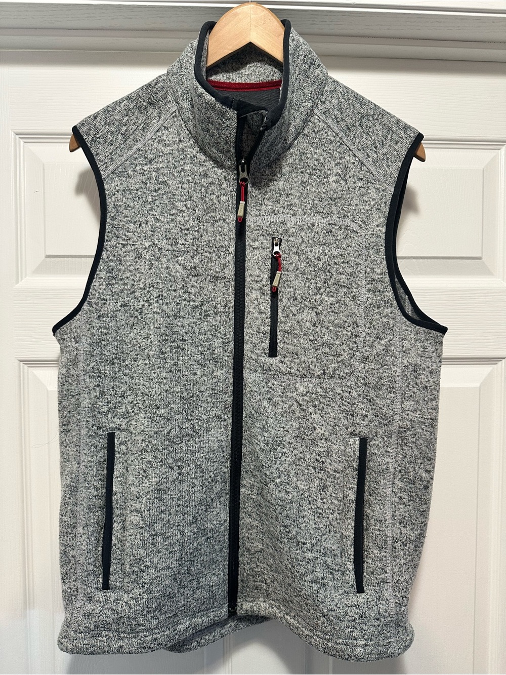 Orvis Men's Grey Knit Full-Zip Fleece Vest